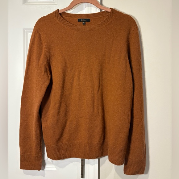 Quince Mongolian Cashmere Crewneck Sweater in Chestnut - Picture 2 of 8